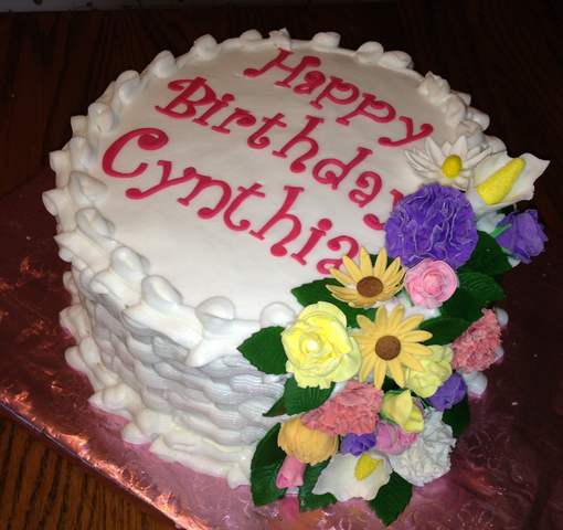 Basket Weave with Gum Paste Flowers