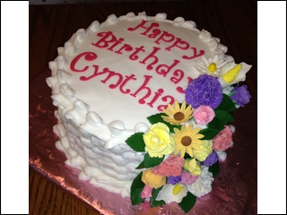 Basket Weave with Gum Paste Flowers