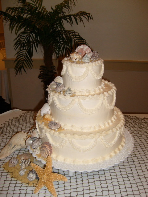 sea shell wedd cake